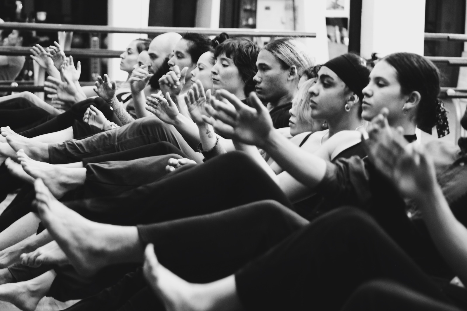 Bailarines ensayando