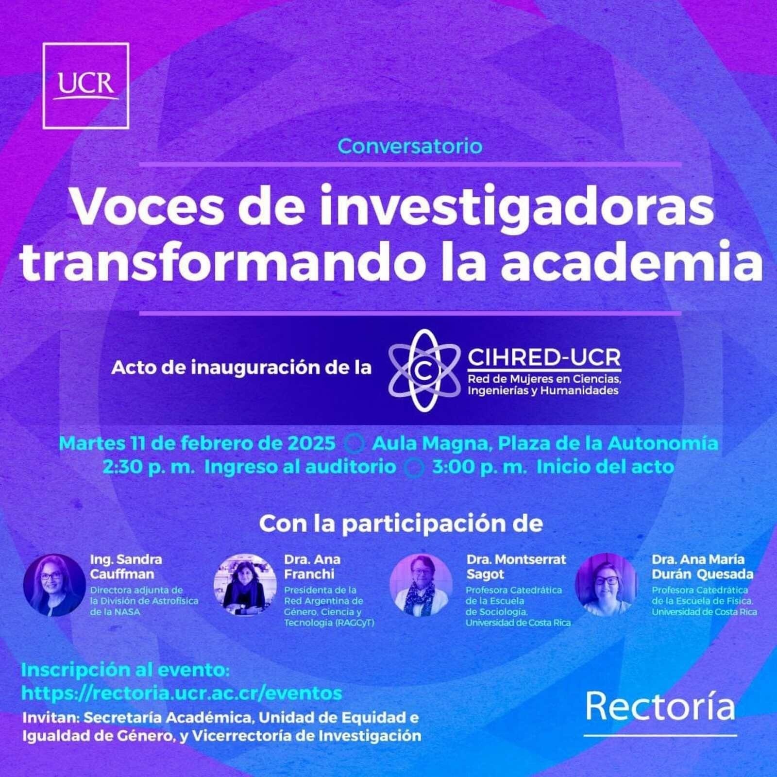 Creación Red de Mujeres científicas UCR