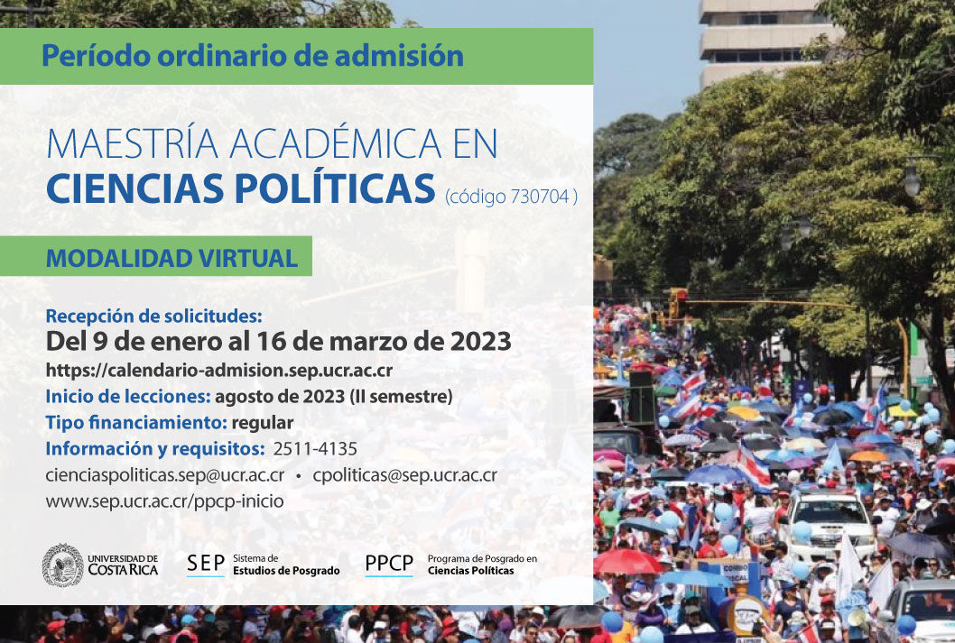  Maestría Académica en Ciencias Políticas (código 730704)  Modalidad: virtual Inicio de …