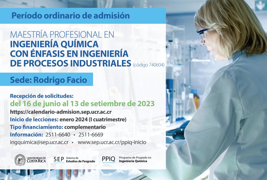  Maestría Profesional en Ingeniería Química con énfasis en Ingeniería de Procesos Industriales …