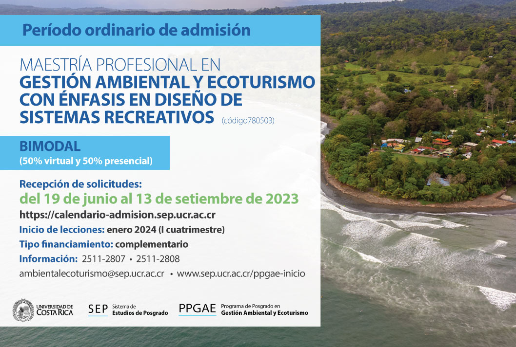  Maestría Profesional en Gestión Ambiental y Ecoturismo con énfasis en Diseño de Sistemas …