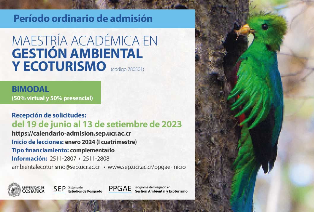  Maestría Académica en Gestión Ambiental y Ecoturismo  Modalidad: BIMODAL (50% virtual y 50% …