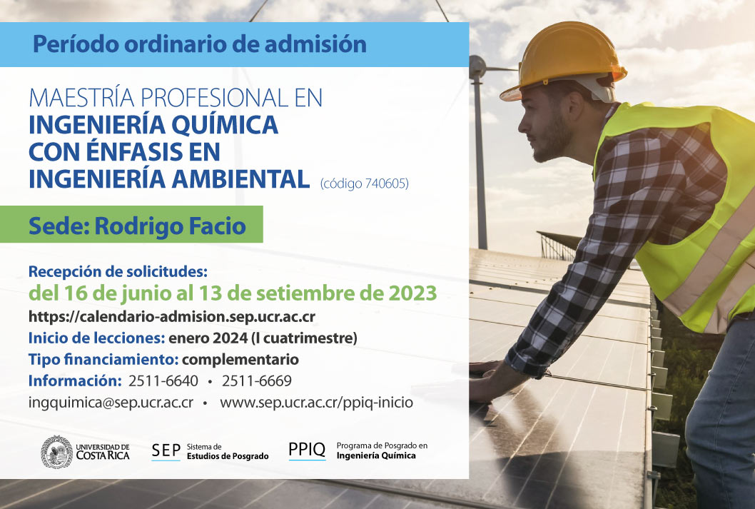   Maestría Profesional en Ingeniería Química con énfasis en Ingeniería Ambiental   Sede: Rodrigo …