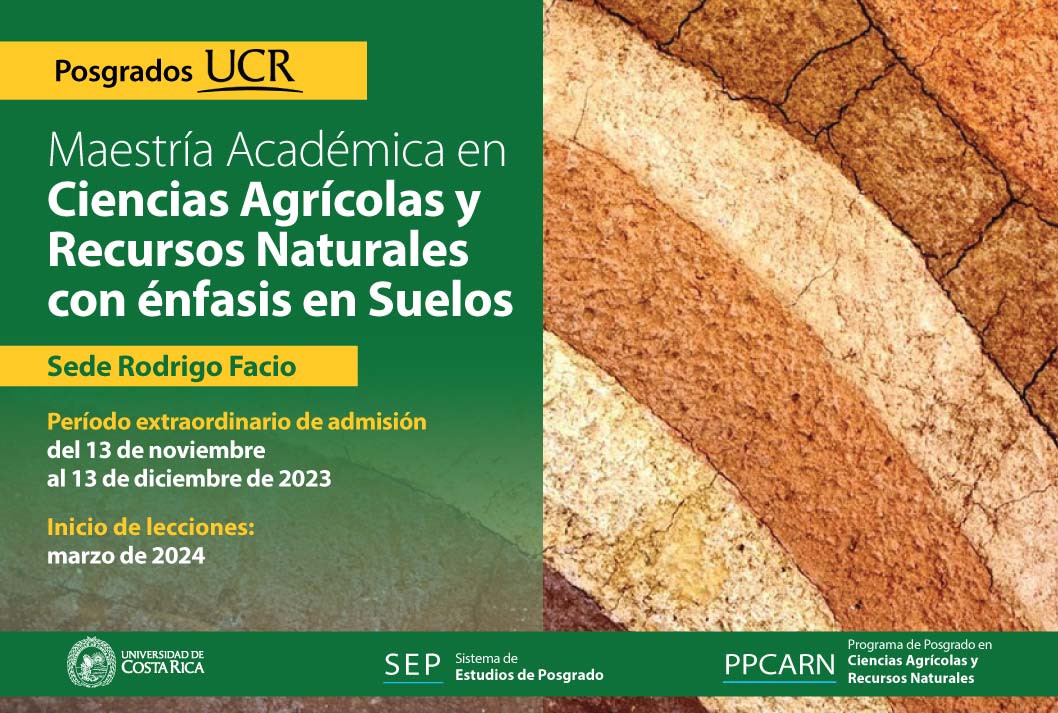   Maestría Académica en Ciencias Agrícolas y Recursos Naturales con énfasis en Suelos  Sede …