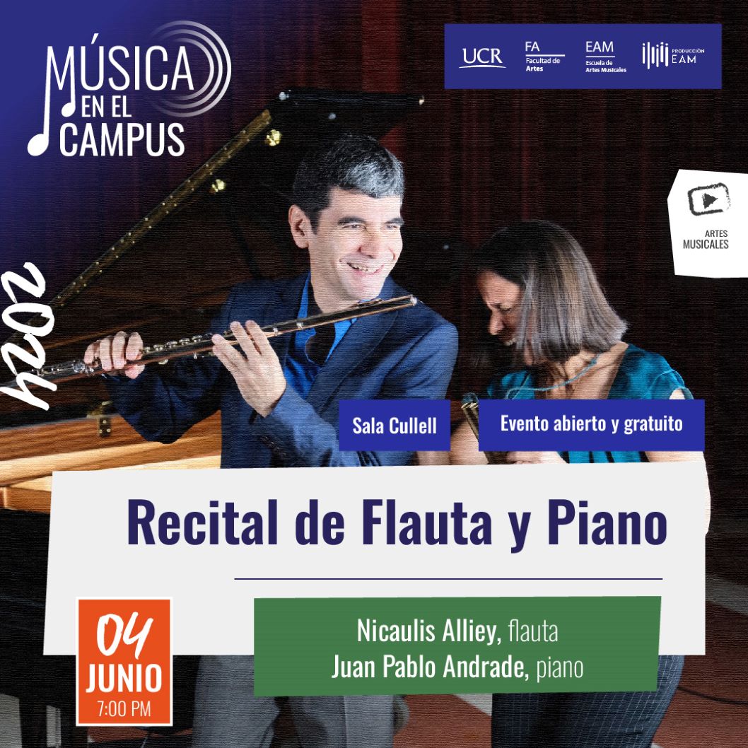  Nicaulis Alliey (flautista) y Juan Pablo Andrade (pianista) presentarán un recital de repertorio …