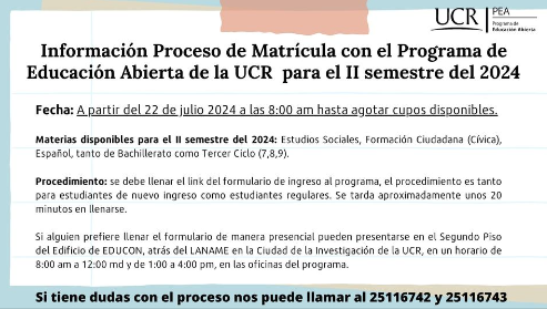  El Programa es para toda la población tanto administrativa como externa. Deben ingresar a la …