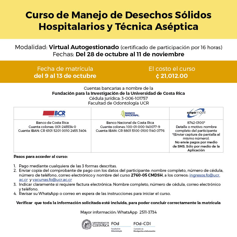  Fecha del curso del 28 de octubre al 11 de noviembre Modalidad virtual, autogestionado.  Se …