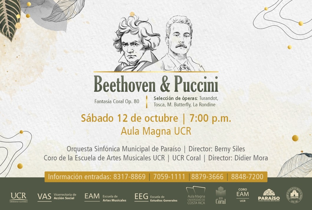  #BEETHOVEN & #PUCCINI, Fantasía Coral Op.80, Música de Óperas: Turandot, La Rondine, Tosca y …