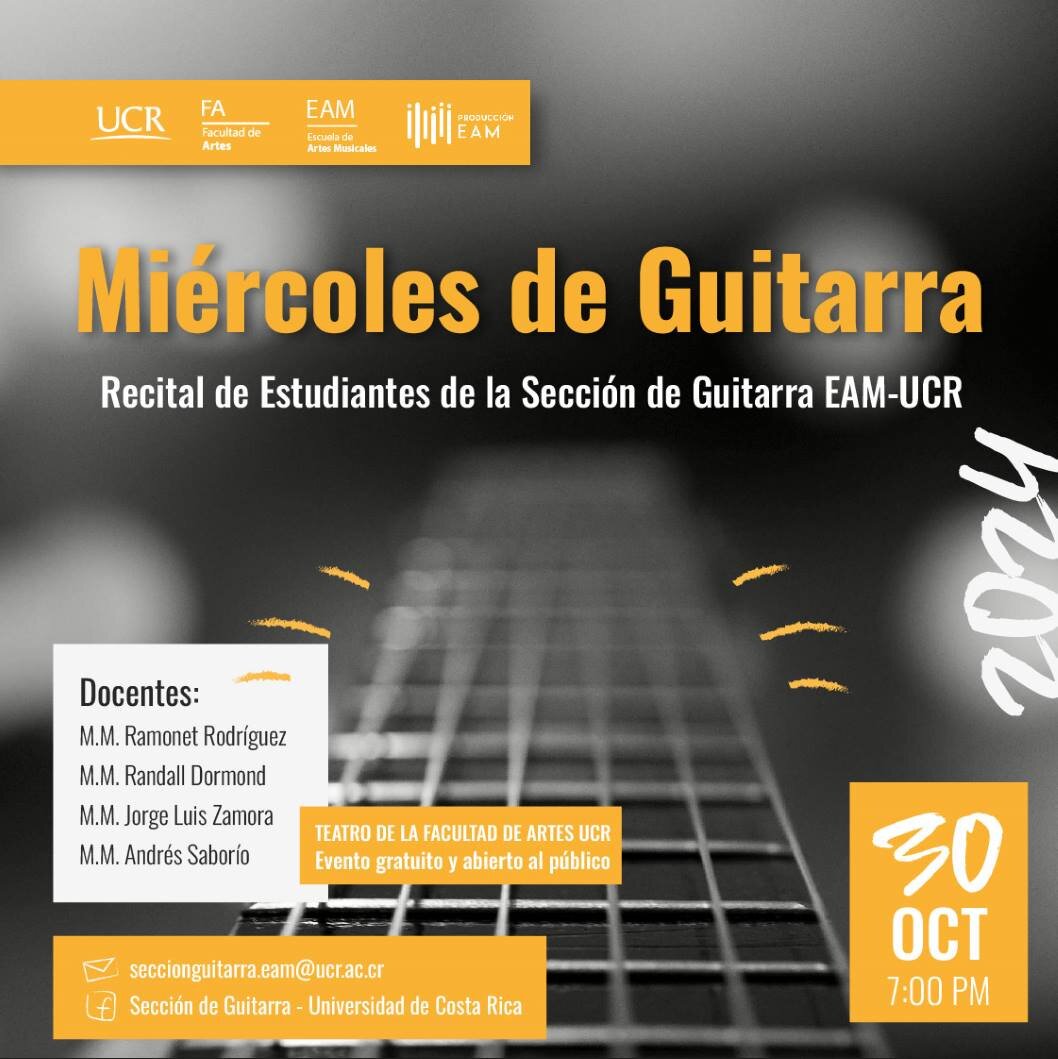  Le invitamos a disfrutar una velada musical donde el estudiantado de la cátedra de Guitarra de …