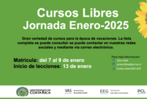  Cursos Libres de la Escuela de Estudios Generales abiertos para todo público. Ver detalles en el …